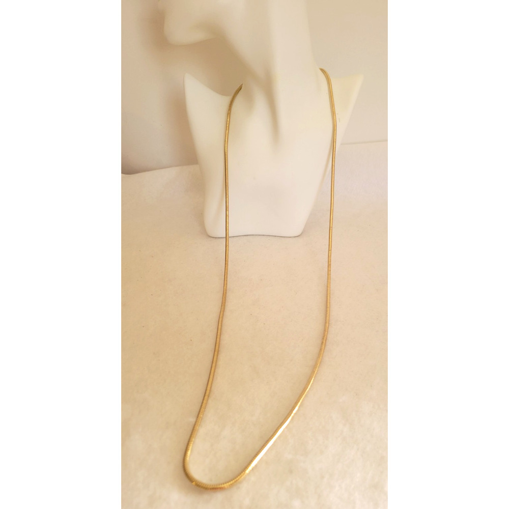 Sarah Cov. Long Gold Tone Snake Chain Necklace Minimalist Layering Womens 36"